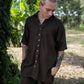 Earth Element Mens Set - Linen-Cotton Plant Dyed Brown