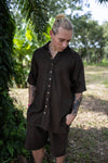 Earth Element Mens Set - Linen-Cotton Plant Dyed Brown