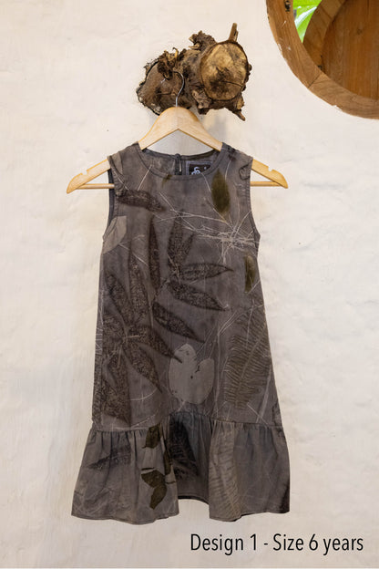 Forest Whispers Dress - Ramie Cotton Eco-Print