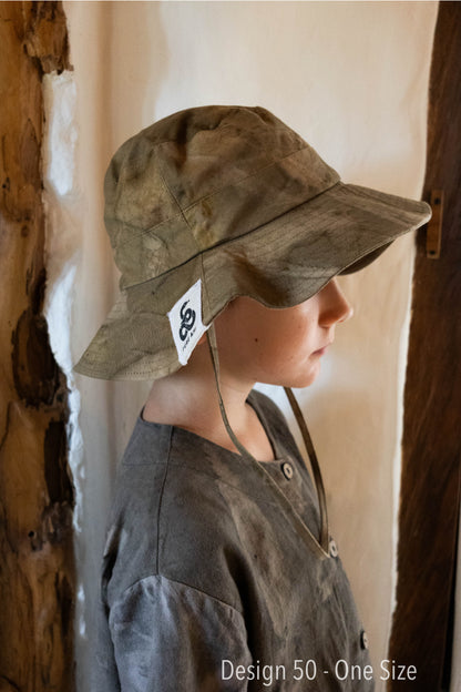 Adventure Hat - Unisex Eco-Print Ramie Cotton Bucket Hat
